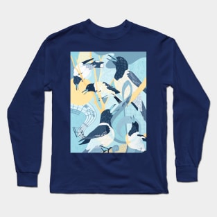 "Sunrise Serenade" (Singing Butcherbirds) Long Sleeve T-Shirt